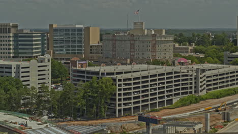 atlanta georgia aerial v677 pan right shot of highway under construction in sandy springs neighborhood - dji inspire 2, x7, 6k - august 2020