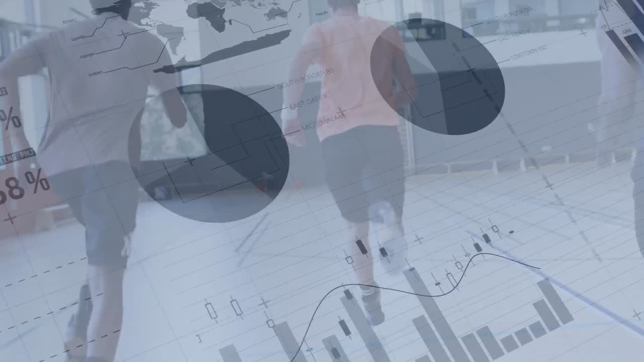 animación del procesamiento de datos y estadísticas sobre jugadores de baloncesto
