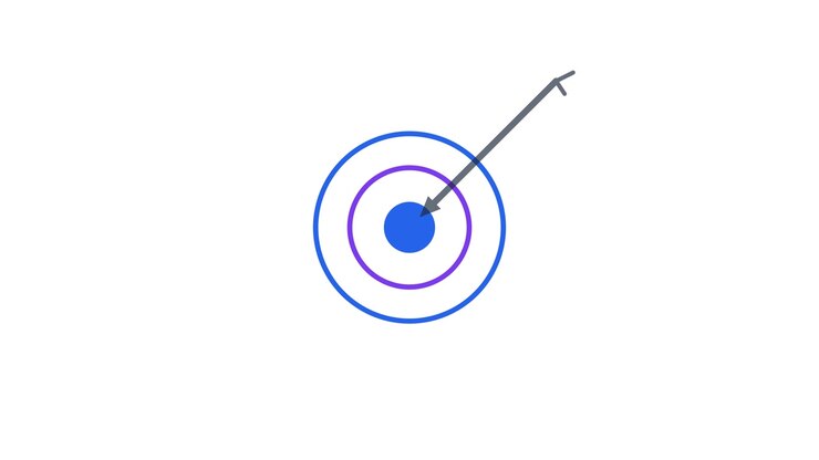 Animated Target Icon with Arrow Hitting the Bullseye