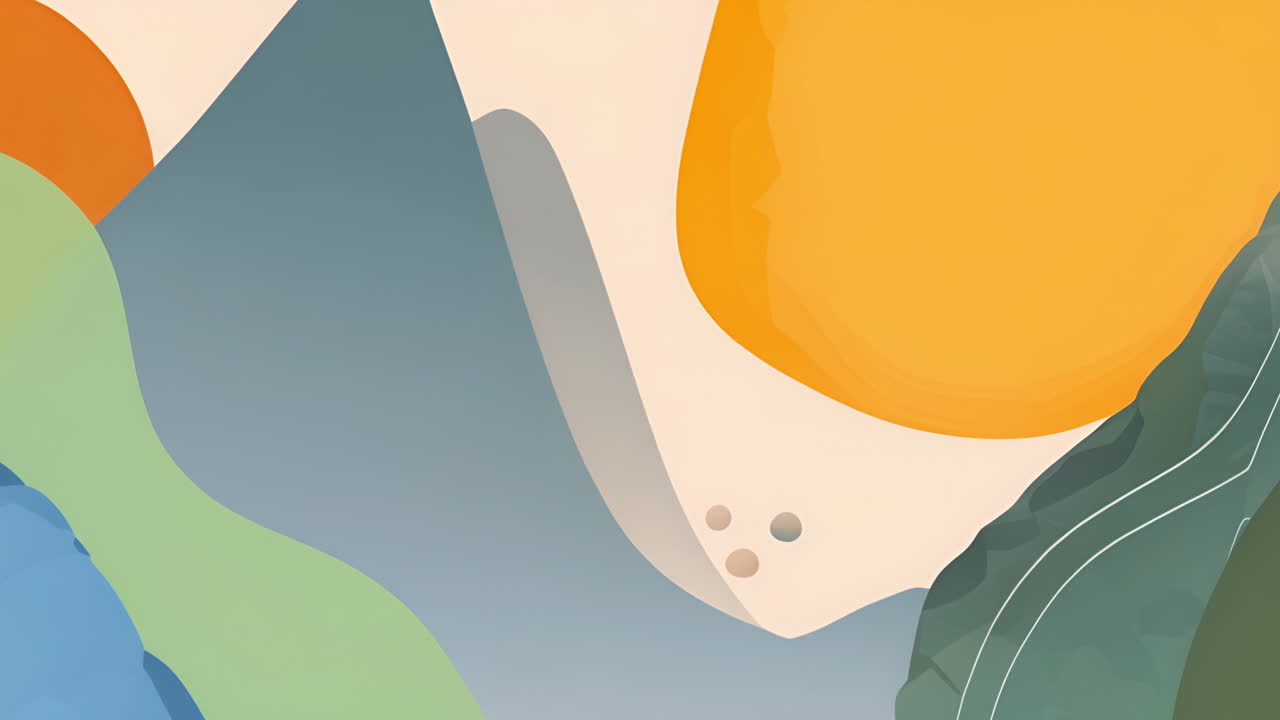 Abstract Landscape Illustration with Organic Shapes