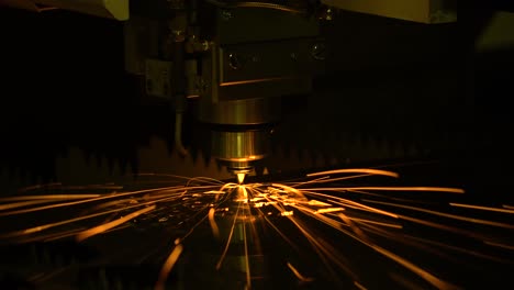 CNC-Laser-cutting-of-metal,-modern-industrial-technology.