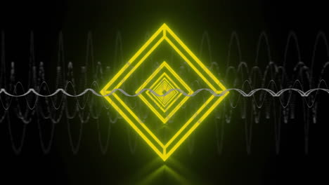 animation of digital data processing over neon pattern