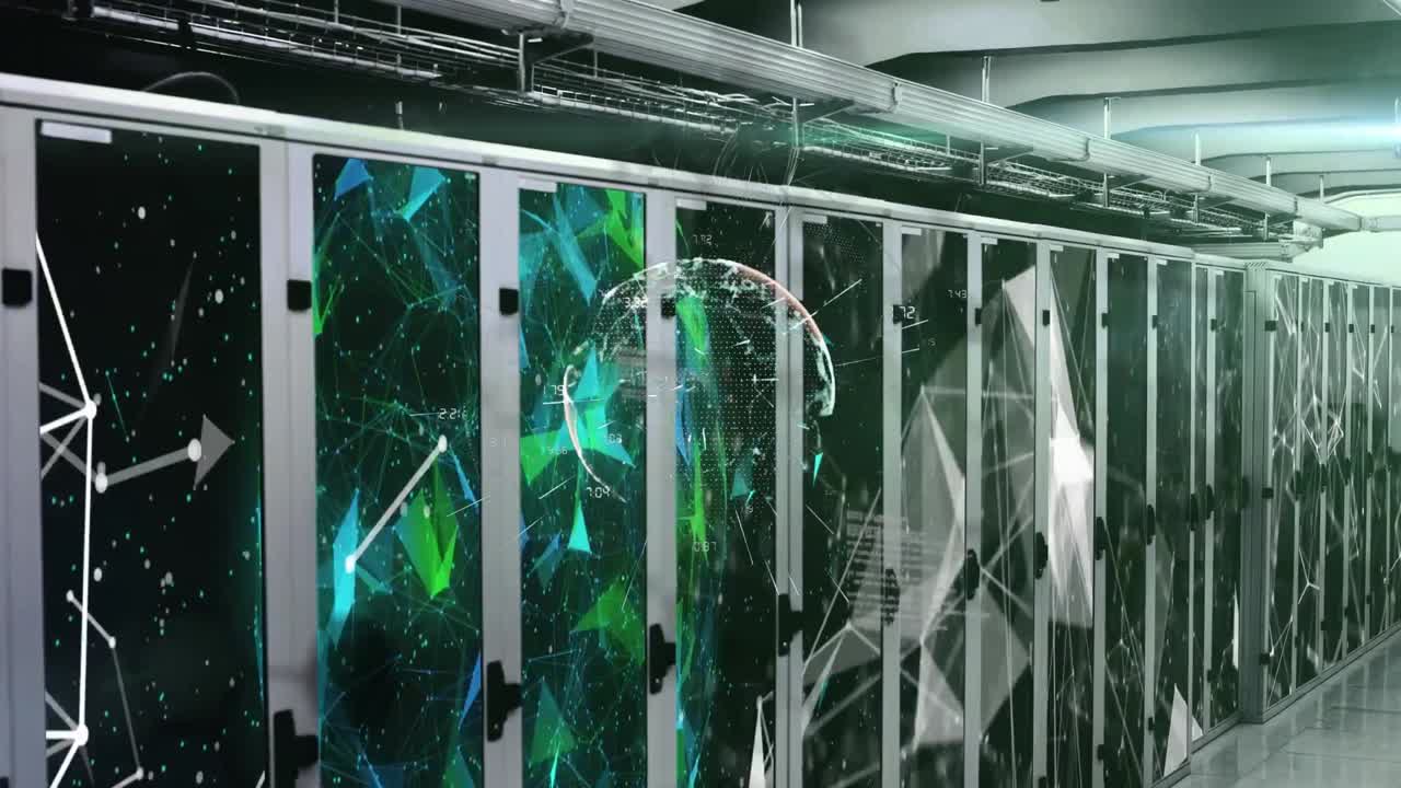 animación de la red de conexiones con el mundo a través de servidores informáticos