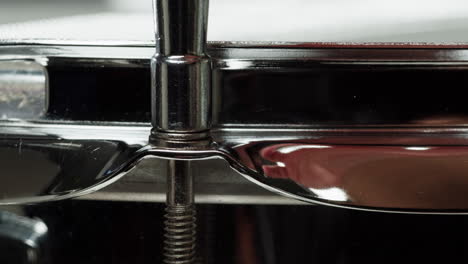 close-up of drum hardware