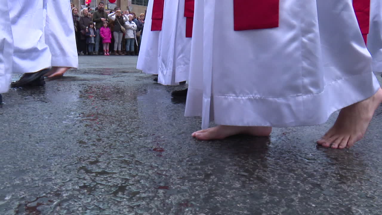Religious Procession with Barefoot Walk