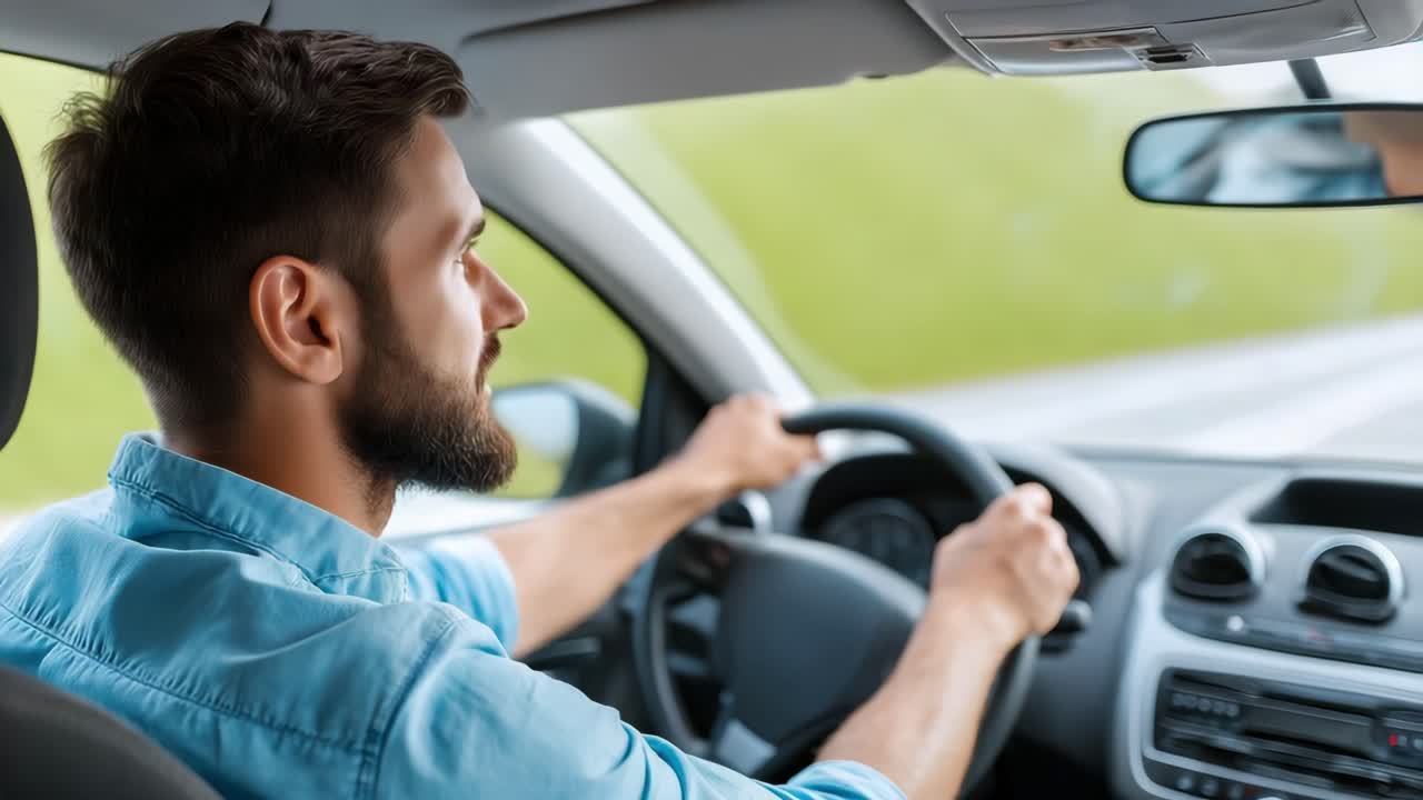 hombre conduciendo coche