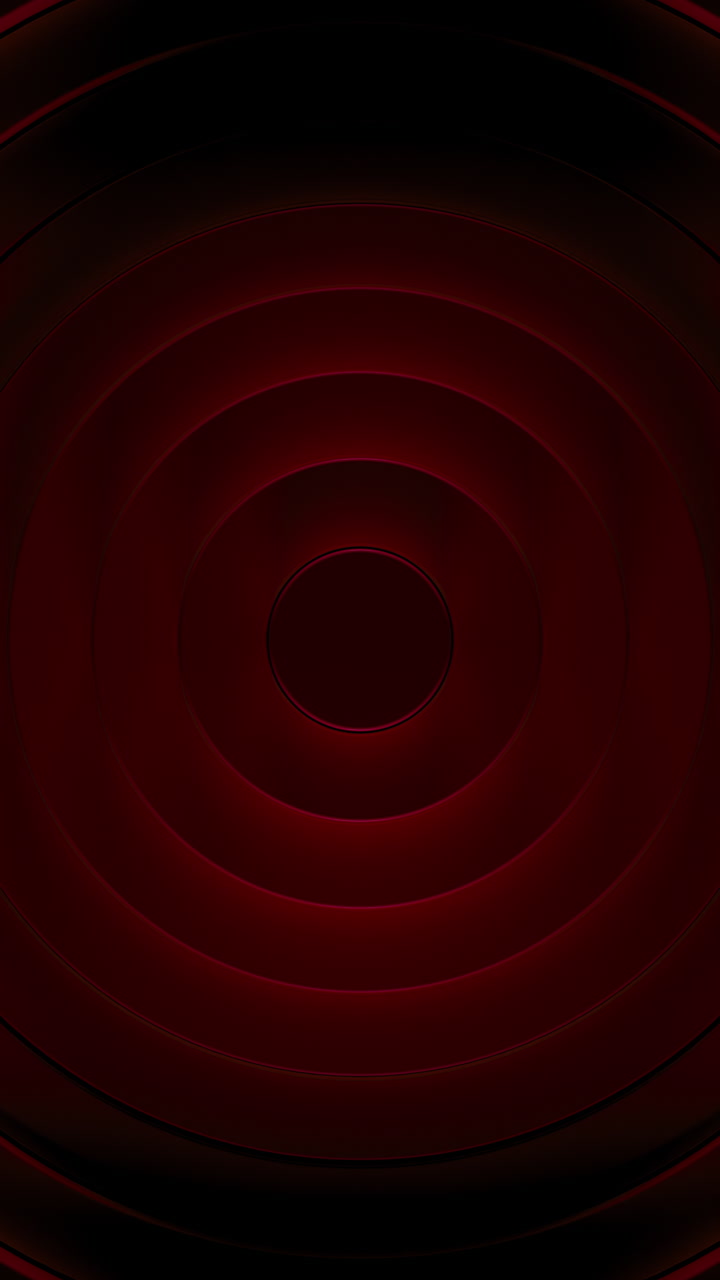 Rød og sort vertikal koncentrisk ringtunnel med dramatisk belysning. Looped 3D-rendering