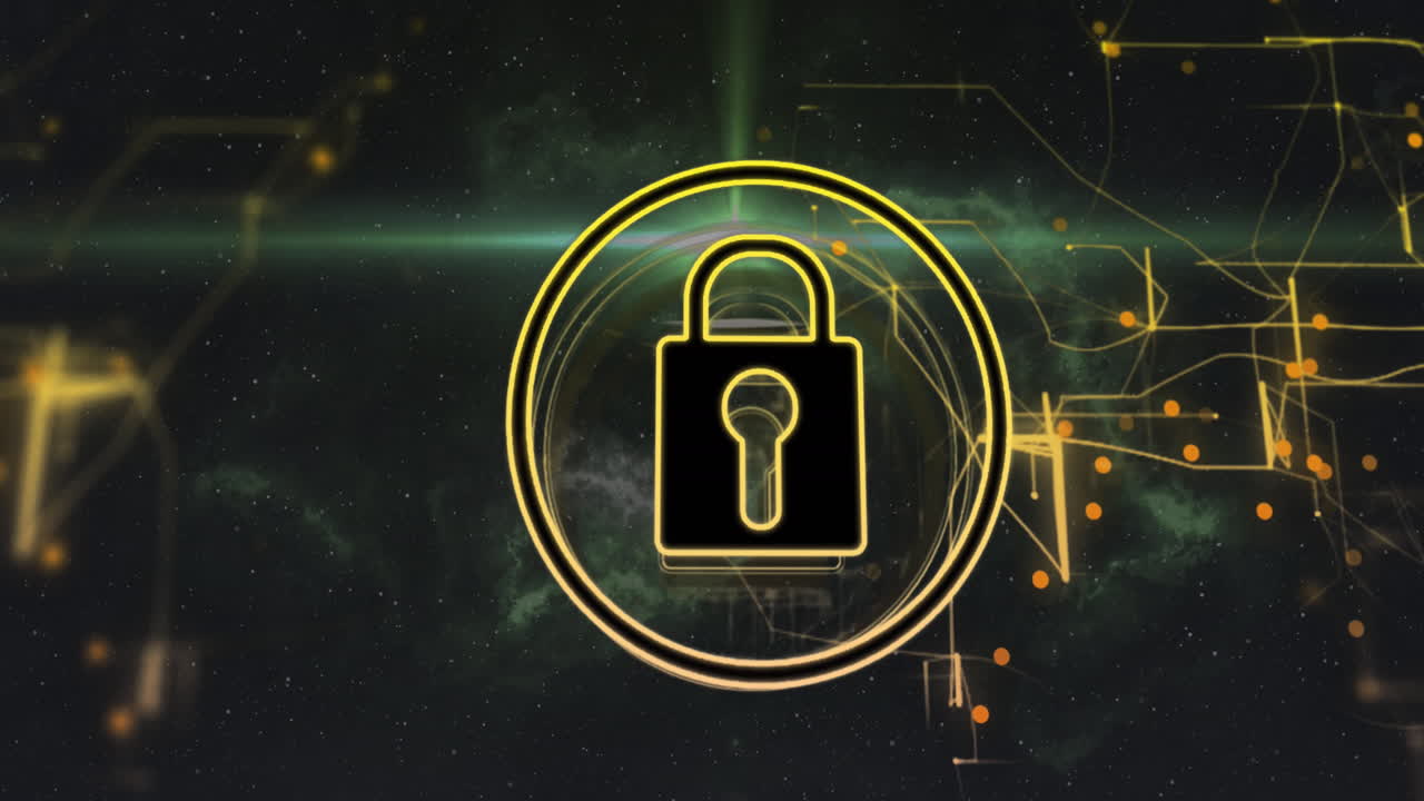 animación del icono del candado sobre puntos de luz