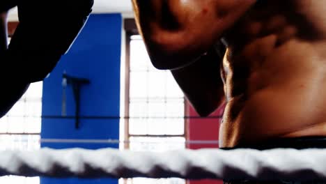 dos boxeadores luchando en el ring de boxeo