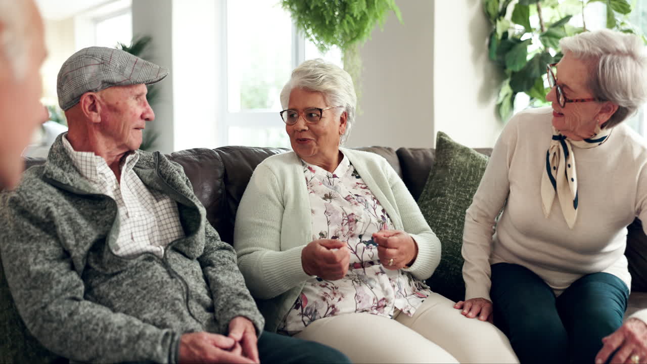 Seniors having a family reunion