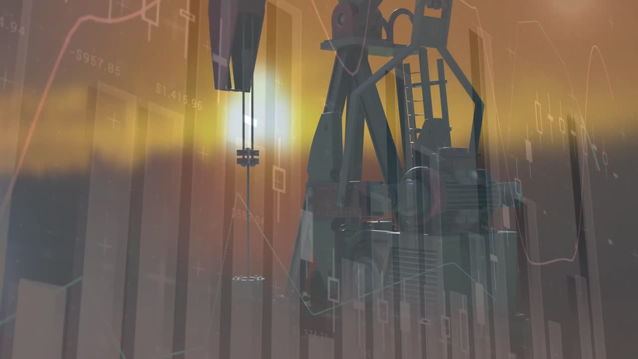 animación de gráficos financieros sobre el gato de la bomba