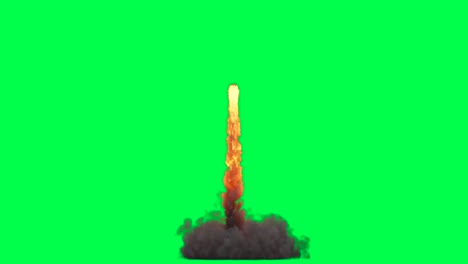 pantalla verde de la explosión del lanzamiento del cohete