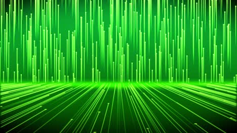 fast flowing abstract and futuristic background animation of glowing connected green cricles and line beams