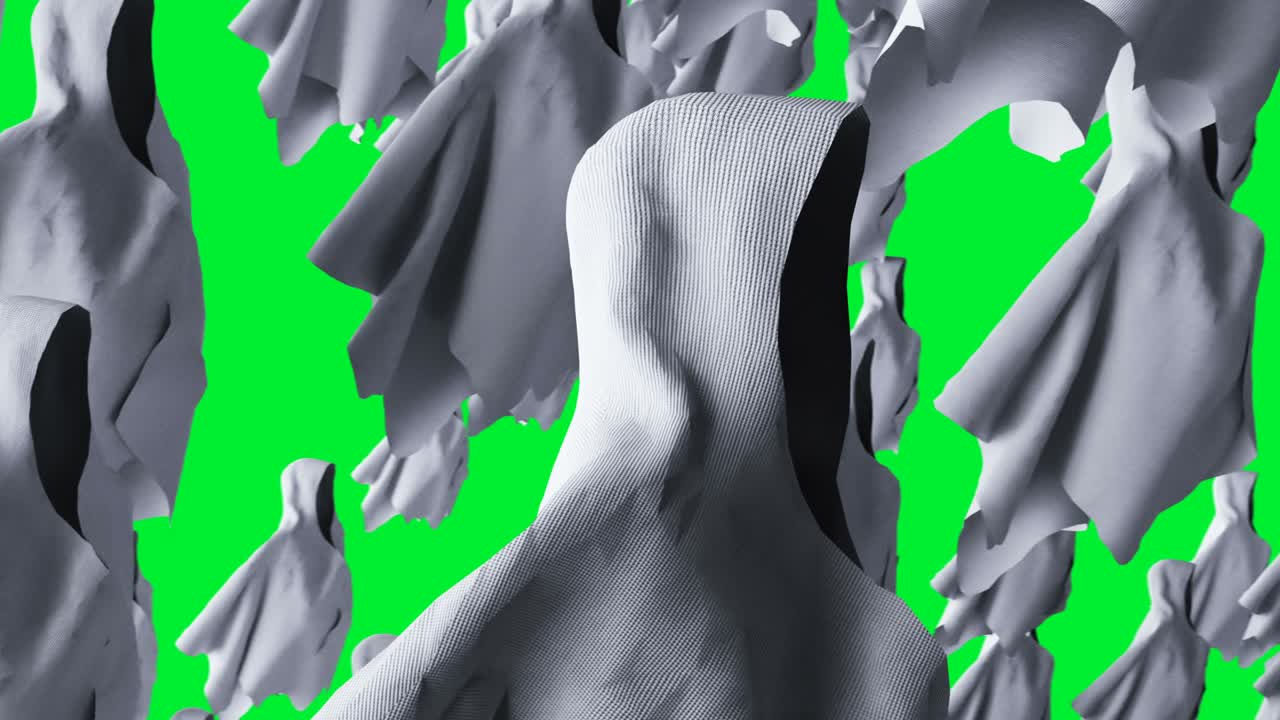 el misterio del miedo a la animación de fantasmas. la sudadera dinámica. el aislamiento. la animación realista de pantalla verde 4k.