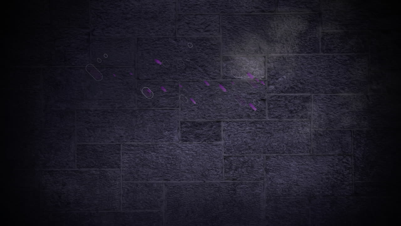 검은 바탕에 분홍색 빛의 트레일의 애니메이션