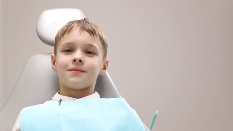 happy boy at the dentist's office