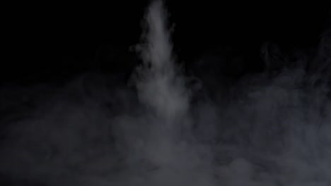 white water vapour on a black background, close-up , slow motion