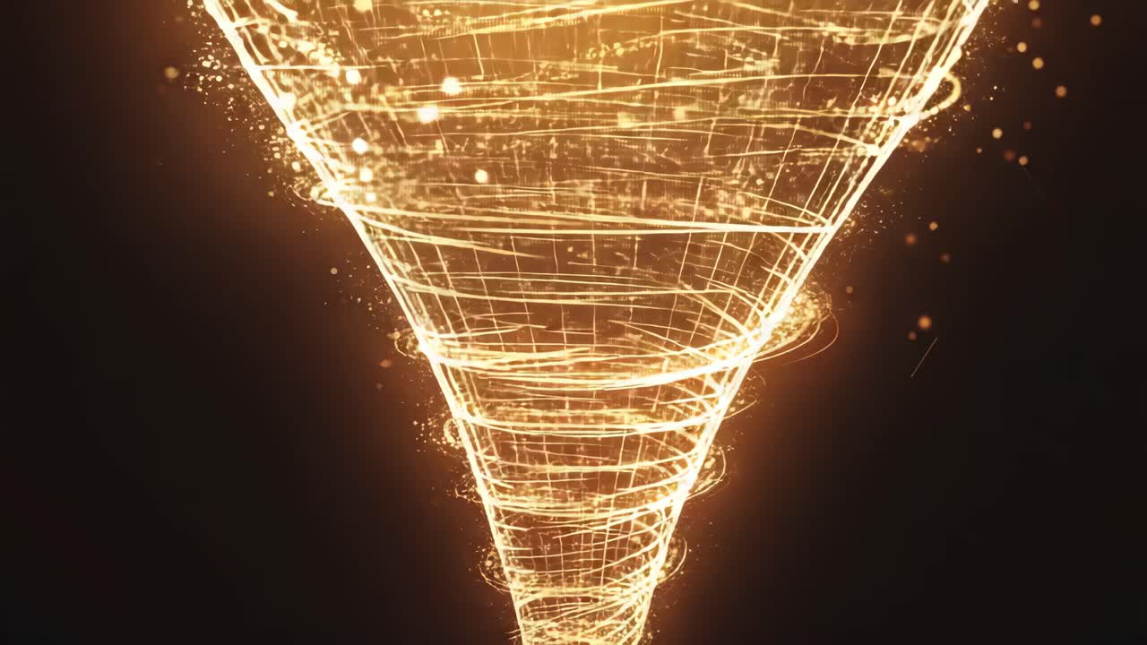 Abstract 3D rendering of a tornado or spiral of light