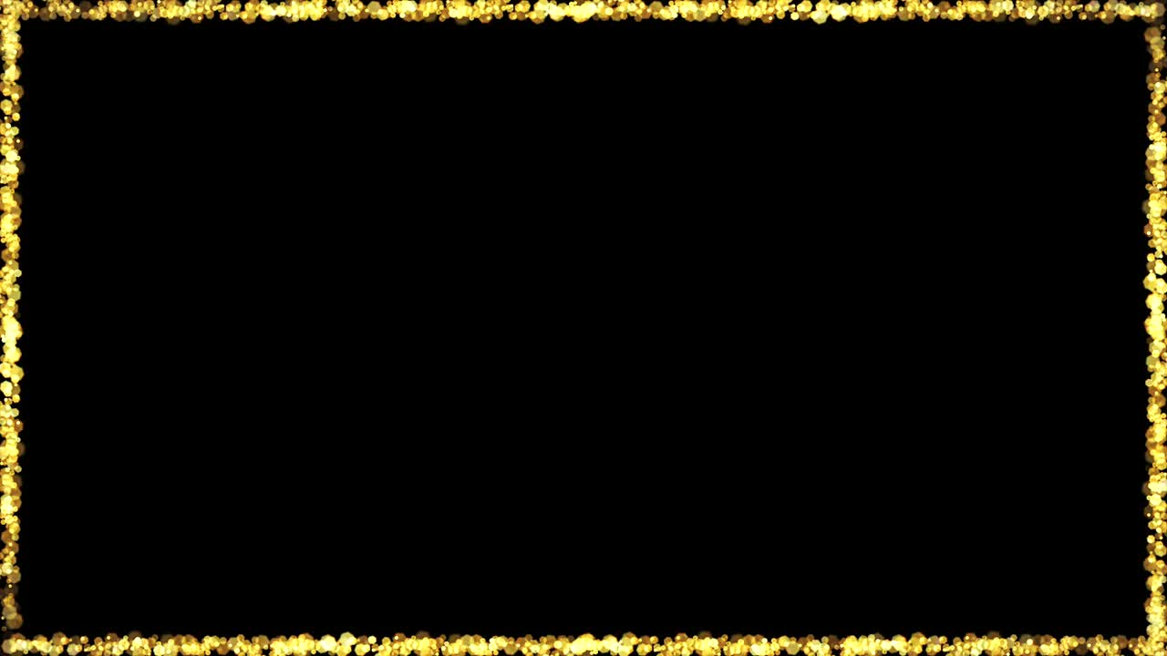 황금색 보케 빛 입자 프레임 애니메이션 루프 인트로와 아우트로