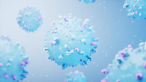 lymphocytes and biological immune system, 3d rendering.