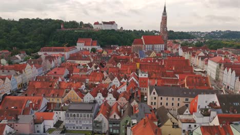 aerial view of a charming town in bavaria, germany
