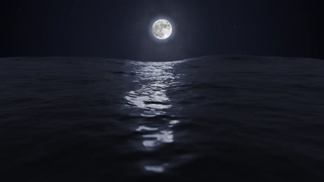 Beautiful-clear-Moon-reflecting-in-the-Ocean-or-Sea-Night-Sky-with-Stars-LOOP-4k