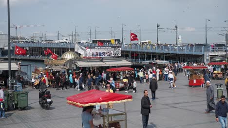 galata bridge and street food in istanbul, turkey