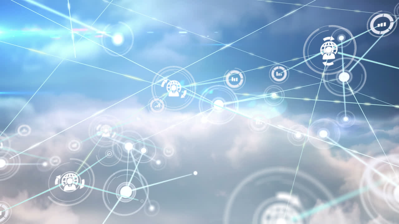 ネットワーク アニメーション アイコン 雲の空