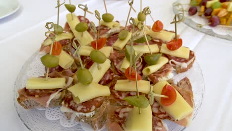 delicious food snacks served in wedding reception