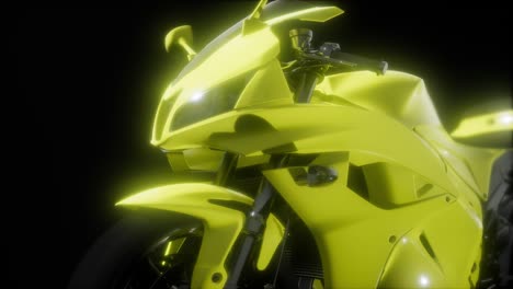 moto sport bike in dark studio with bright lights