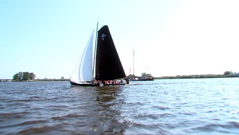 sailing with classic boats on inhore water friesland the netherlands