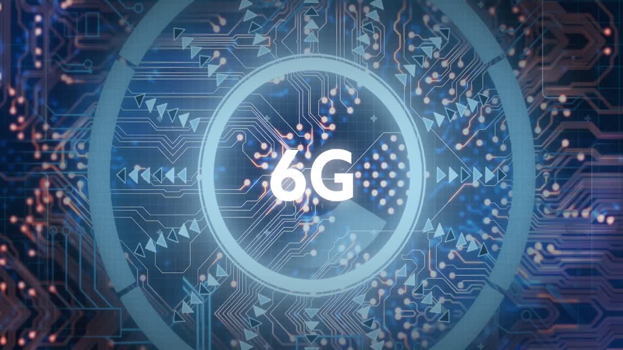 연결 네트워크를 통해 6g 텍스트의 애니메이션