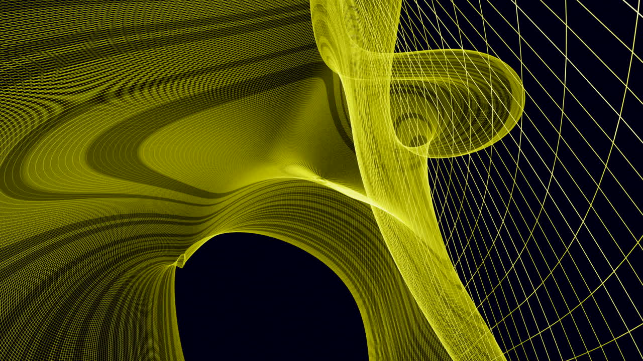 Abstract Yellow Geometric Wave Pattern