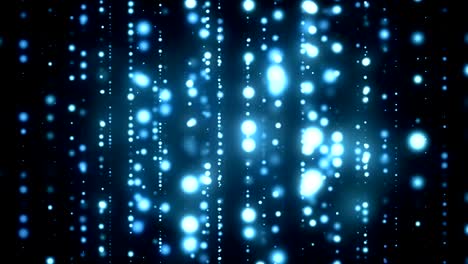 túnel de cuerdas de luz azul