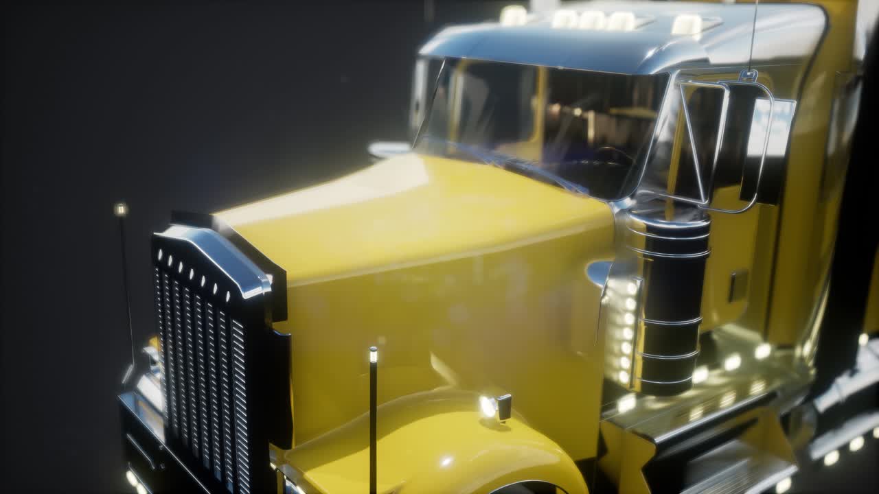 스튜디오에서 밝은 미국 트럭 트랙