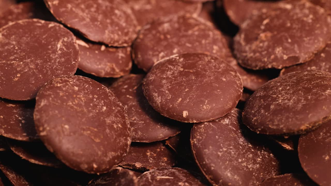 trozos de chocolate en cascada y que se asientan en capas