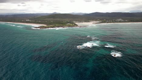 idyllic seascape at hastings point in nsw, australia - drone shot