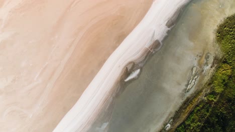 aerial view of a colorful salt lake