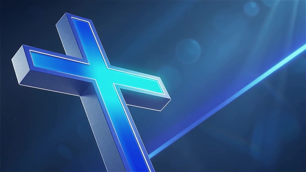 Croce Cristiana Luce Celestiale Sfondo per il Culto.