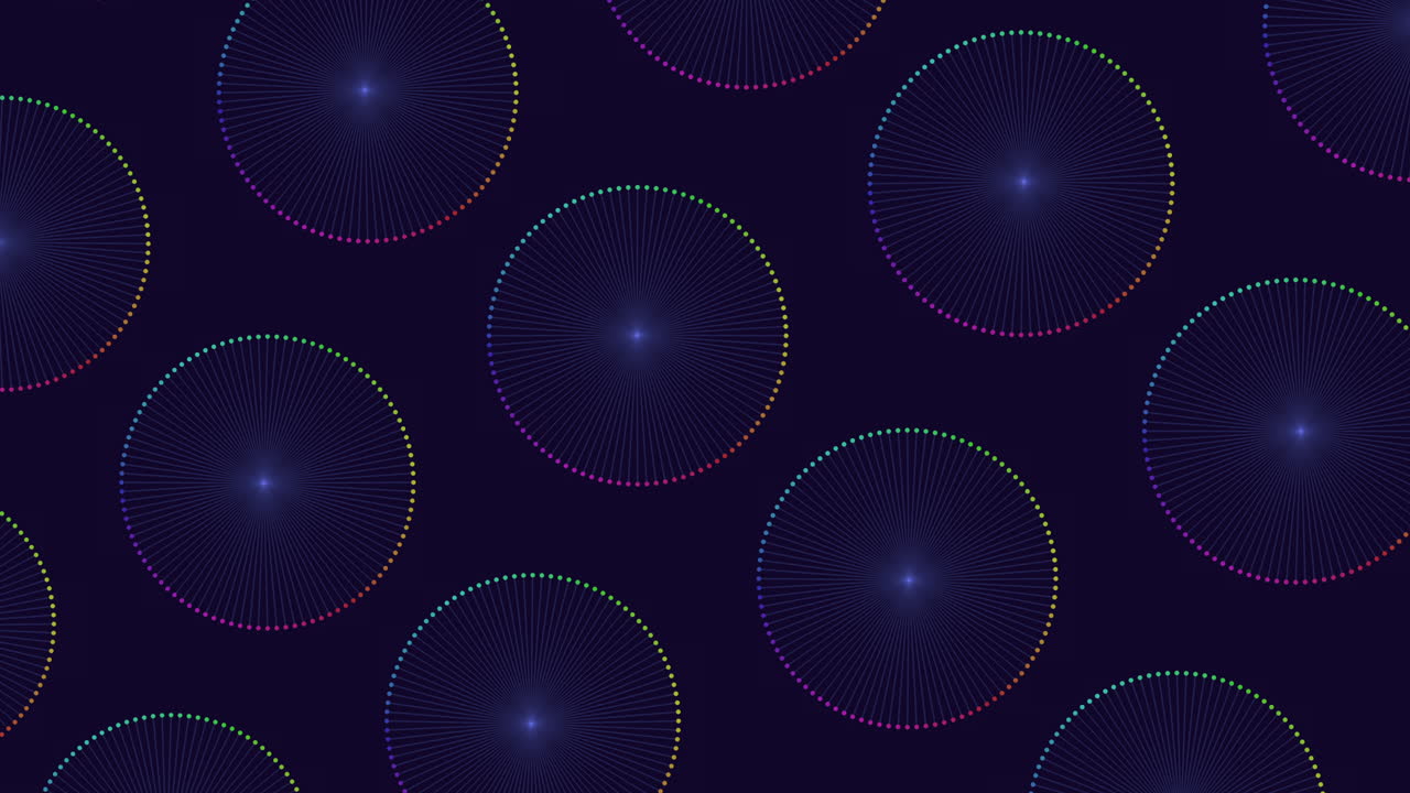 A mesmerizing design featuring glowing blue circles made of lines on a black background, forming an intricate circular pattern that captivates the eye with its vibrant hues and meticulous arrangement