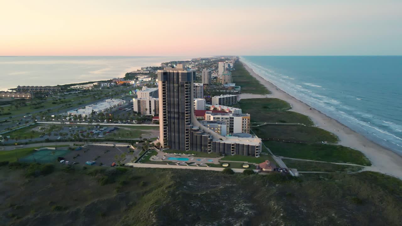 la felicidad de la hora de oro en la isla de south padre, texas