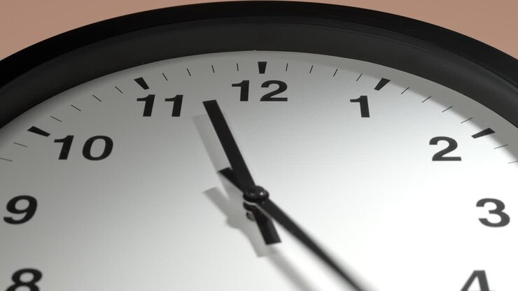 Clock Face on Cream Beige Wall in Time Lapse