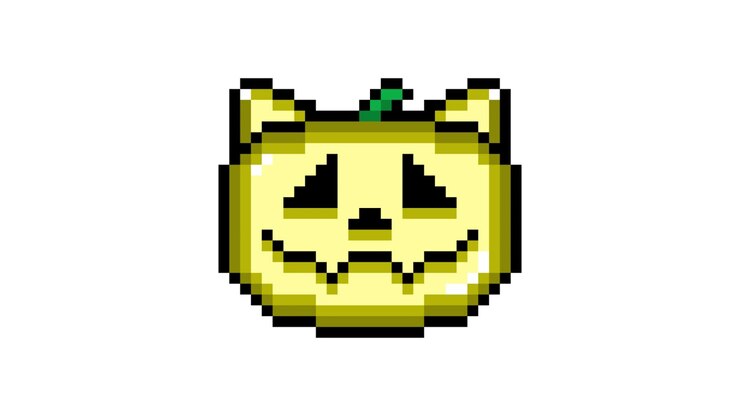 Animazione di icone pop-up Pixel Art con gatto Jack o Lantern (4).mov