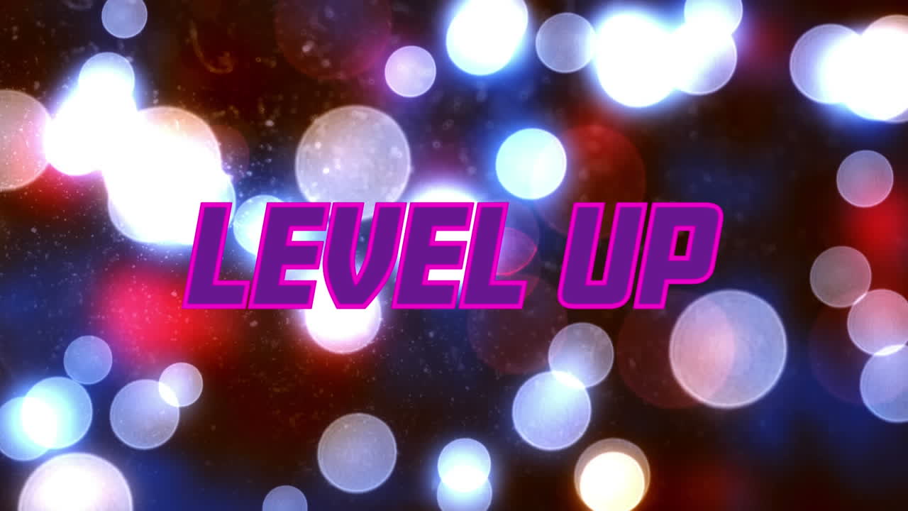 animación del texto de neón de nivel superior sobre las luces puntuales