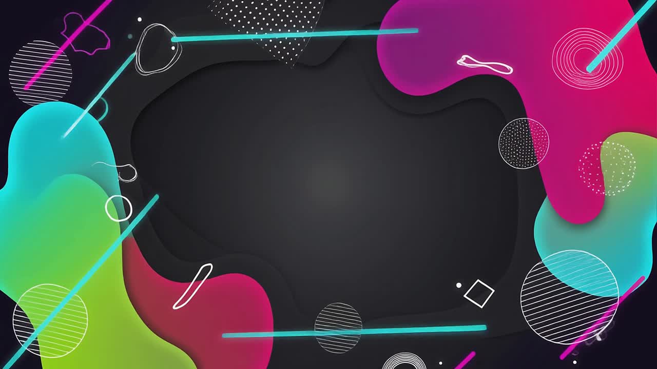 Abstract Animated Background with Colorful Fluid Shapes and Geometric Elements