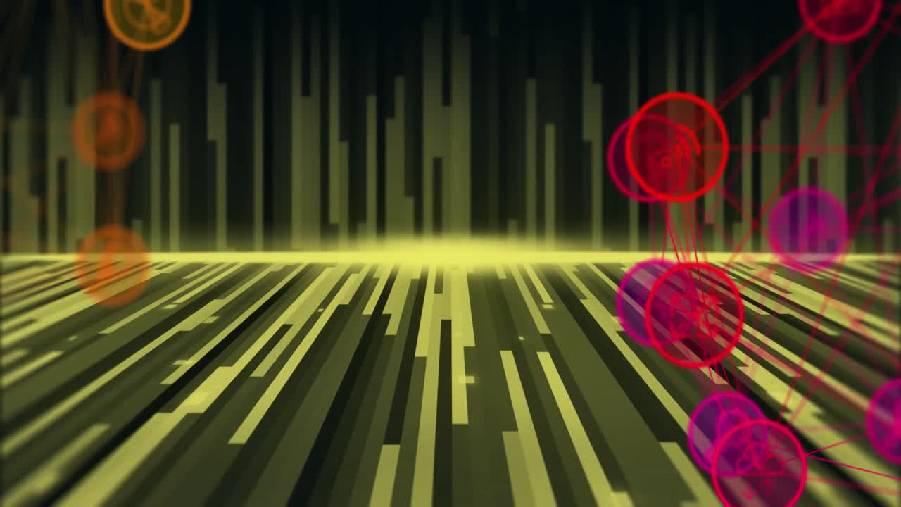 animación de la red de conexiones a través de senderos de luz