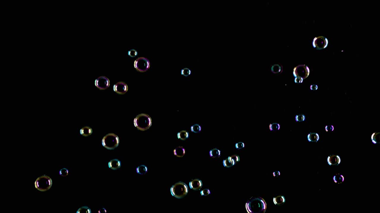Soap Bubbles on Black Background