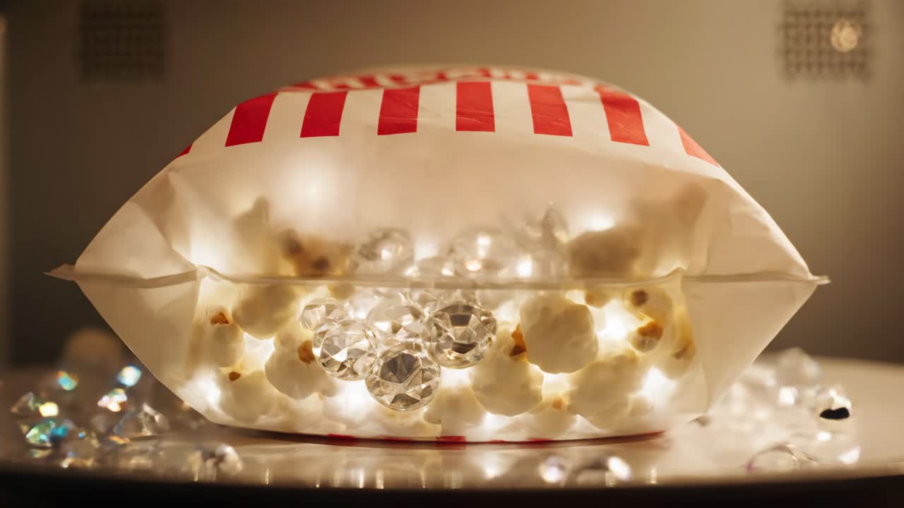 Popcorn in a bag, cooked in a microwave