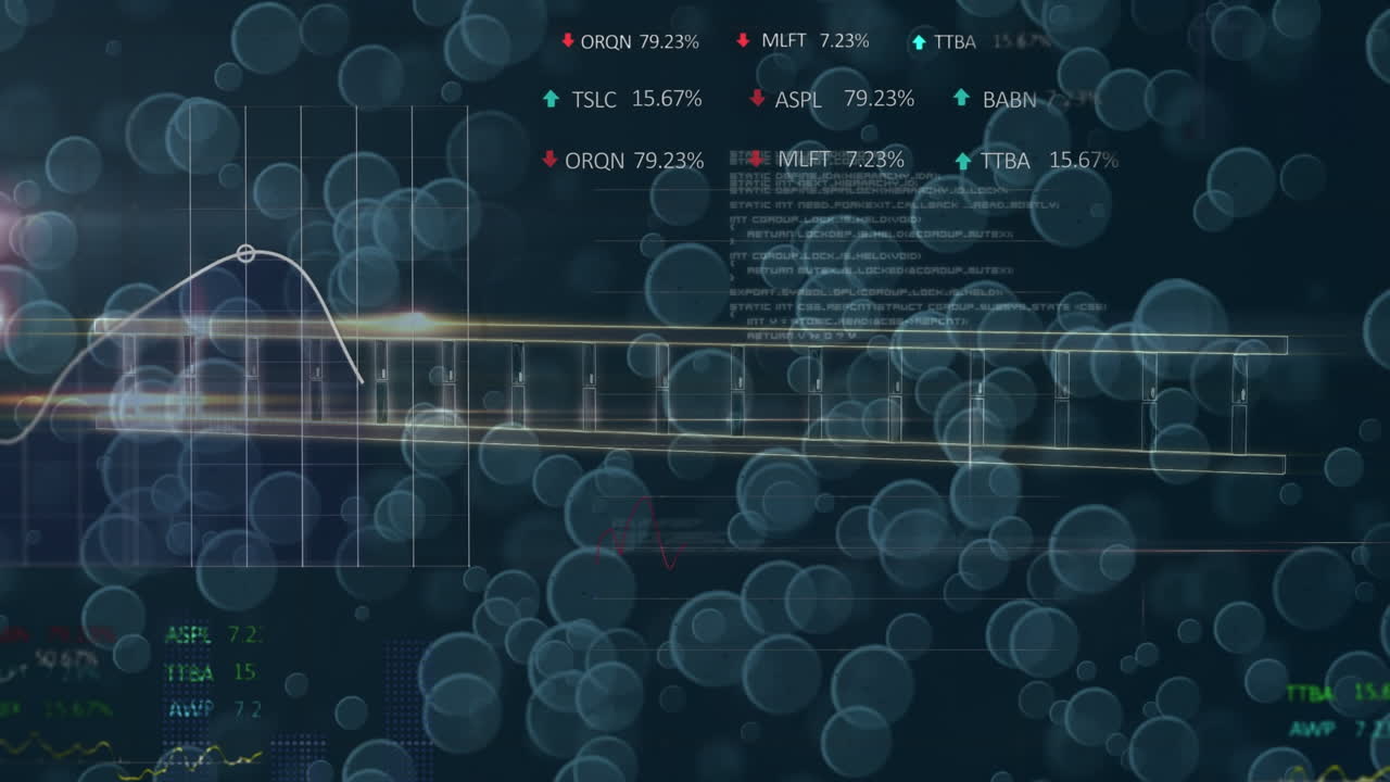 Animation of data processing over spots