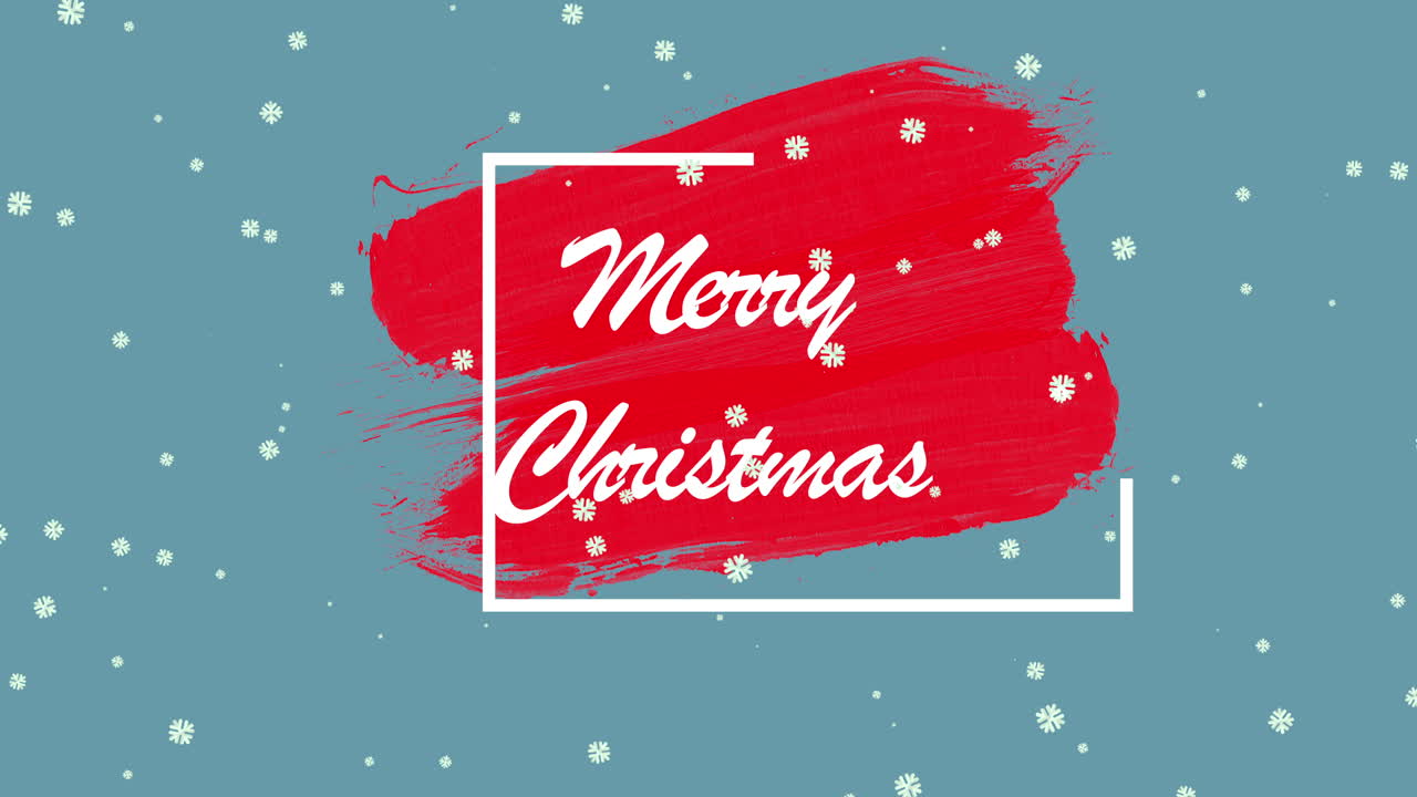 푸른 하늘에 가을 눈 프레임에 메리 크리스마스